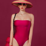 square fuchsia glossy swimsuit - antmarkant