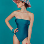 square turquoise glossy swimsuit - antmarkant