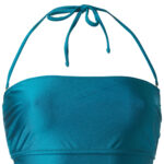 square swimwear in turquoise glossy color