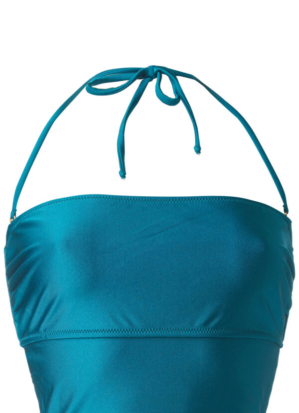 square swimwear in turquoise glossy color