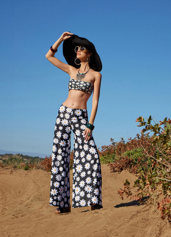 wide leg trousers in margarita design